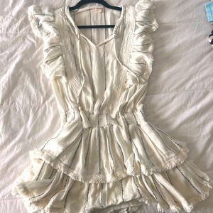 Striped Crochet Ruffle Dress